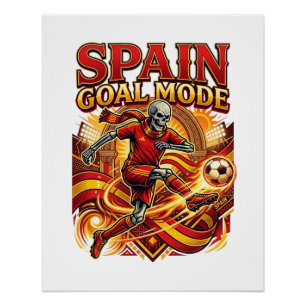 Póster Modo Gol Espanha Esqueleto Striker Nations Streetw