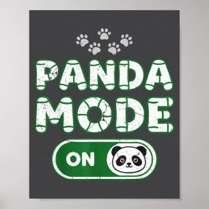Poster Modo Panda Ativado Camisa Divertida Amante de Urso