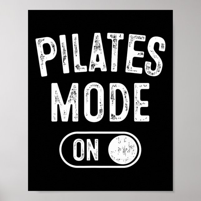 Poster Modo Pilates Ativado Presente Divertido para Instr (Frente)