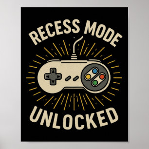 Poster Modo Recessivo Desbloqueado Controlador de Jogos E
