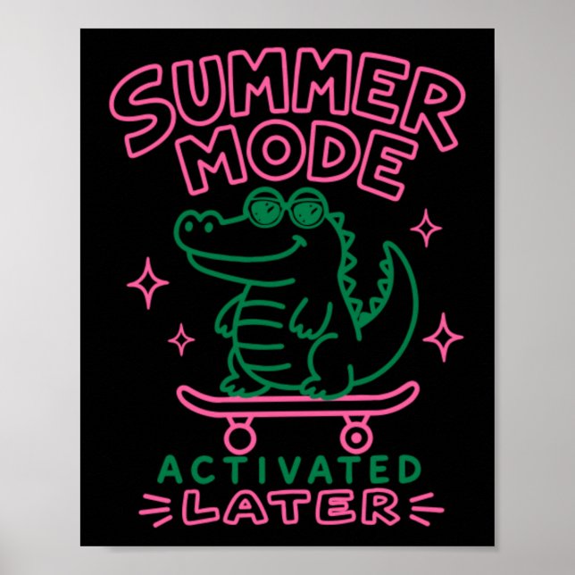 Poster Modo Verão Ativado Tchau Gator Design (Frente)