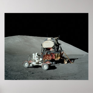 Poster Módulo Lunar Apollo 17 e veículo de movimentação l