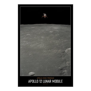 Póster Módulo Lunar Astronômico Apollo 12 de Alta Resoluç