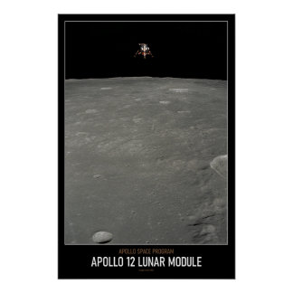 Póster Módulo Lunar Astronômico Apollo 12 de Alta Resoluç