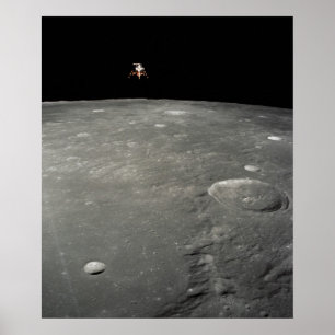 Póster Módulo lunar de Apollo 12 acima da lua