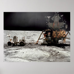 Póster Módulo lunar de Apollo 16 & veículo recorrido