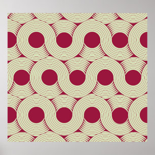 Poster Moebius Stripe: Azulejo Vermelho Infinito