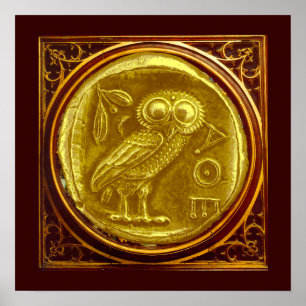 PÓSTER MOEDA DE OURO DE CORUJA ANTIGA