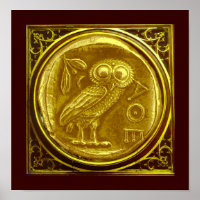 MOEDA DE OURO DE CORUJA ANTIGA