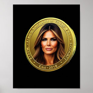 Poster Moeda Memética Lança Moeda Trump E Melania