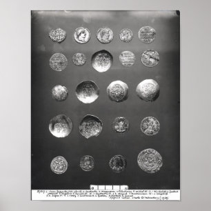 Poster Moedas bizantinas, romanas e de Sassanian