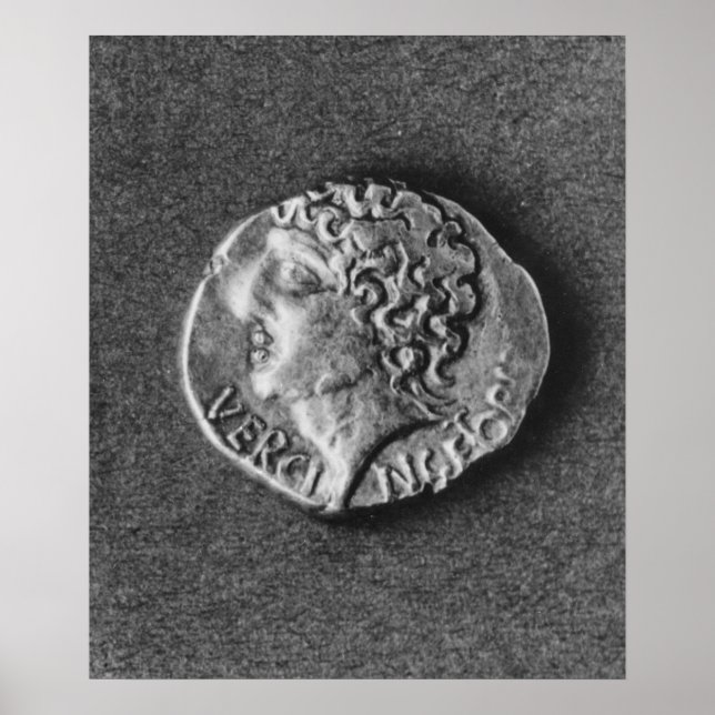 Póster Moedas com efígie de Vercingetorix (Frente)