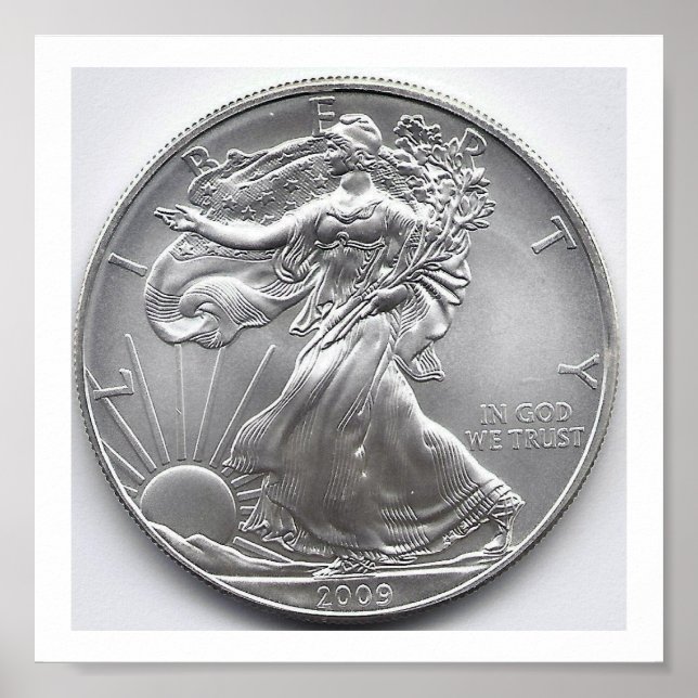 Póster Moedas de Águia Silver Americana (Frente)