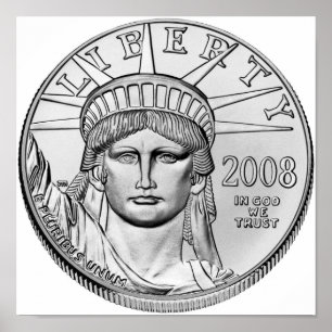 Poster Moedas De Prova Inversa De Platina Da Águia Ameri