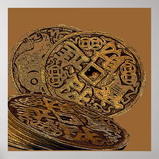 POSTER MOEDAS DE RIQUEZA FENG SHUI