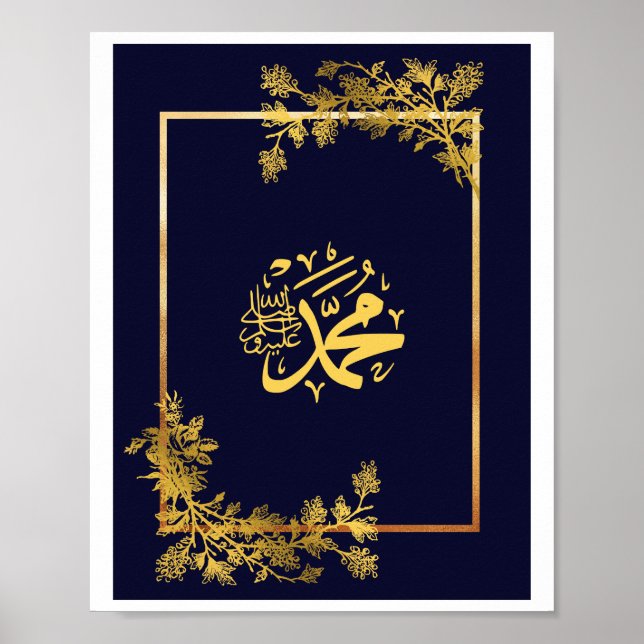 Poster Mohammed(Saw) em Cor Azul e Ouro (Frente)