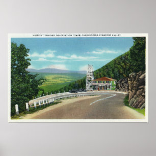 Póster Mohawk Trail Hairpin Turn & Observation Tower