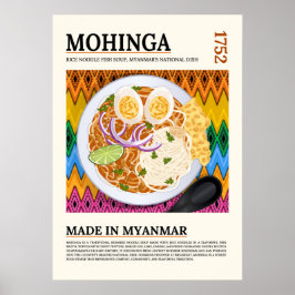 Poster Mohinga Traditional Burmese Fish Noodle Soup