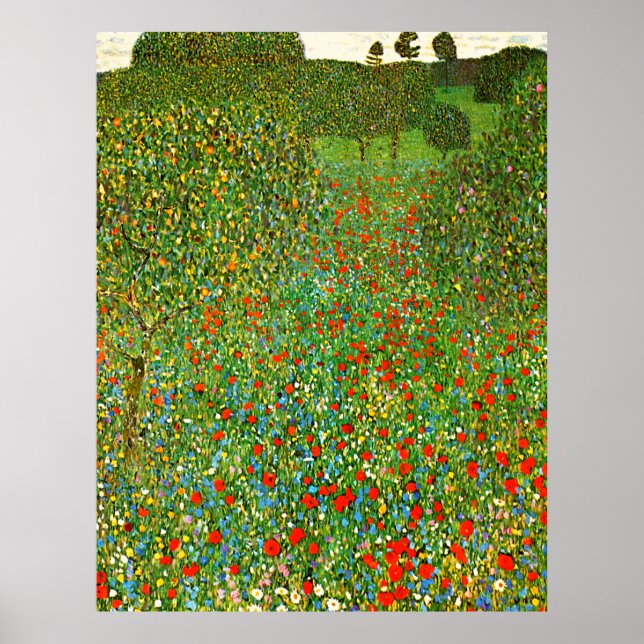 Poster Mohnfeld (1907), de Gustav Klimt. (Frente)