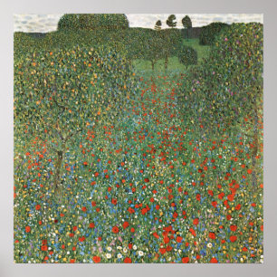 Poster Mohnfeld do klimt