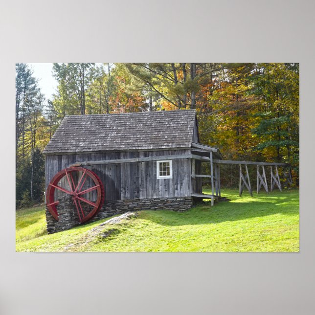 Poster Moinho de Grãos Antigo de Vermont (Frente)