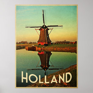Póster Moinho de vento de Holland