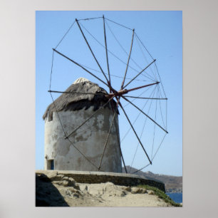 Póster Moinho de vento de Mykonos