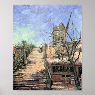 Poster Moinho de vento de Van Gogh em Montmartre