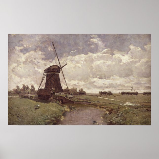 Poster Moinho de vento em Leidschendam (Frente)