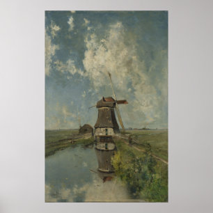 Poster Moinho de vento holandês por via navegável Paul