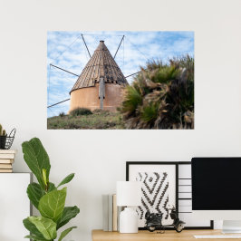 Poster Moinho de vento na Canvas Cabo de Gata