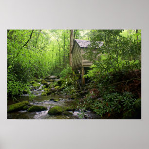 Póster Moinho fumarento da montanha