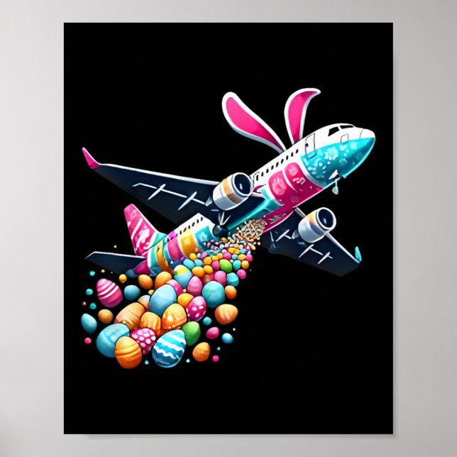 Poster Moinhos De Ovo De Avião Coelho Páscoa Ai (Frente)