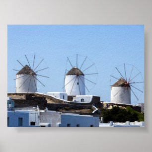 Poster Moinhos de vento de Mykonos