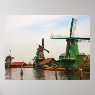 Poster Moinhos de vento holandeses, Zaanse Schans.