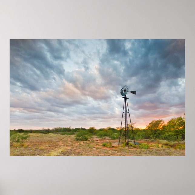 Póster Moinhos E Nuvens Ao Sol (Frente)