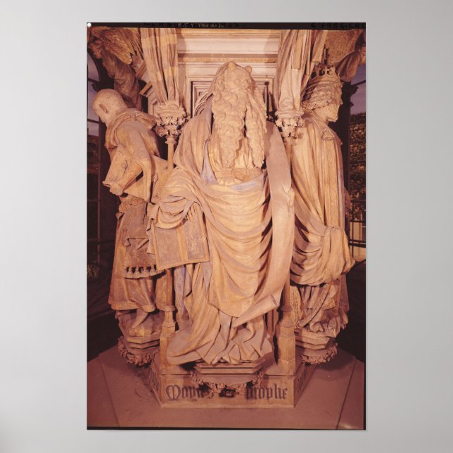 Póster Moisés, detalhe do pedestal hexagonal (Frente)