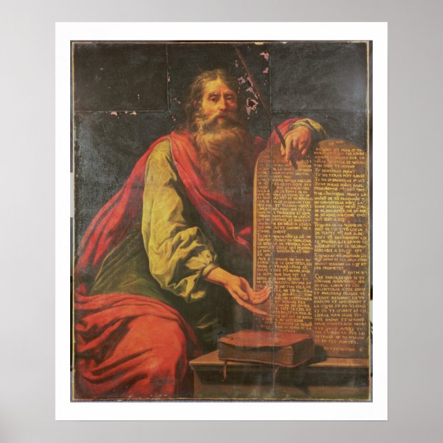 Póster Moisés e os comprimidos da Lei (Frente)