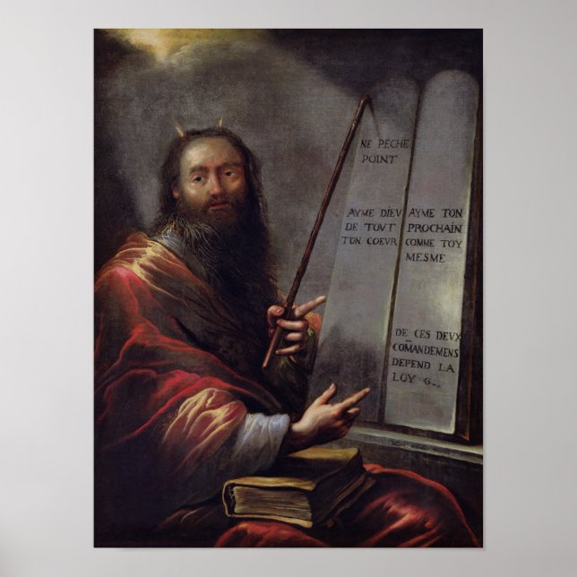 Póster Moisés e os comprimidos da Lei (Frente)