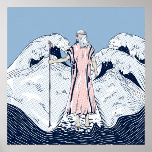 Poster Moisés parting the red sea