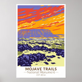 Poster Mojave Trave Cratera Nacional Monumento Amboy