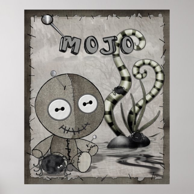 Póster MOJO Gothic Voodoo Doll Folk Art (Frente)