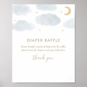 Poster Mola d'água Estrelas Fralda Raffle Chá de fraldas