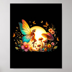 Poster Mola Flor de Borboletas Mágicas de Fada da Primave