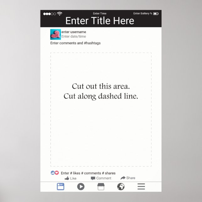 Póster Moldura de Adereços para Fotografia Social Media D (Frente)