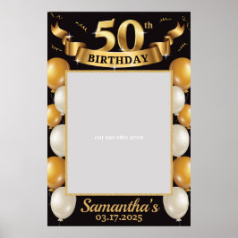 Poster Moldura de adereços para fotos de 50º aniversário 