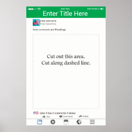Póster Moldura de Adereços para Fotos Verde Design de Míd