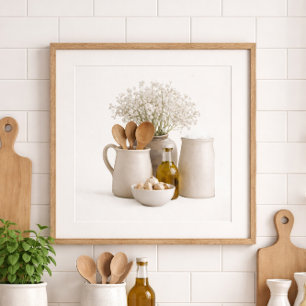 Poster Moldura de Arte de Fazenda de Cozinha Neutra Pront