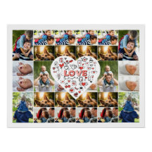 Moldura de Colagem de 28 Fotos com Centro de Peça 