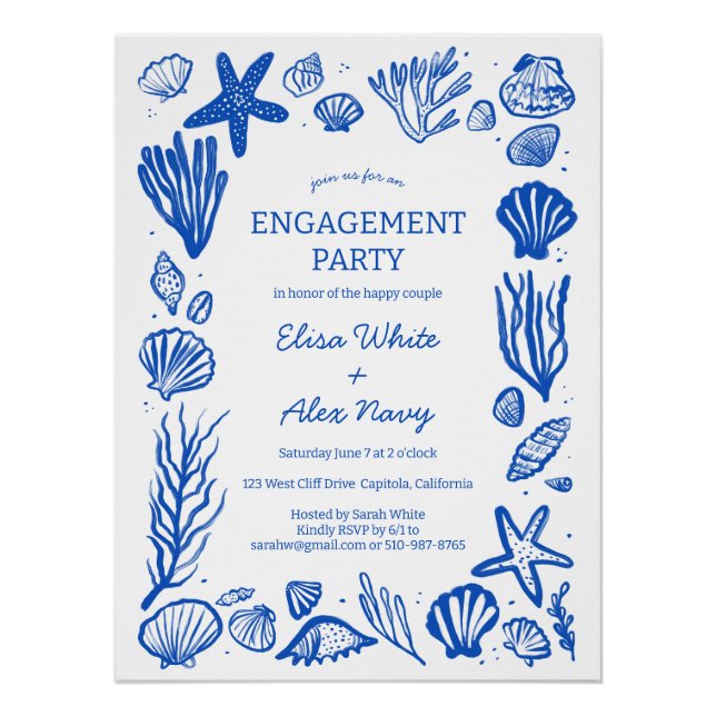 Póster Moldura de Conchas de Praia de Compromisso PERSONA (Frente)